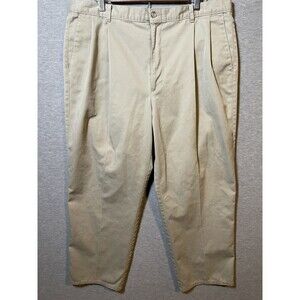 Hagean Clothing Co. Men's Khaki Pleated Chino Pants Size 40x30 Regular Fit